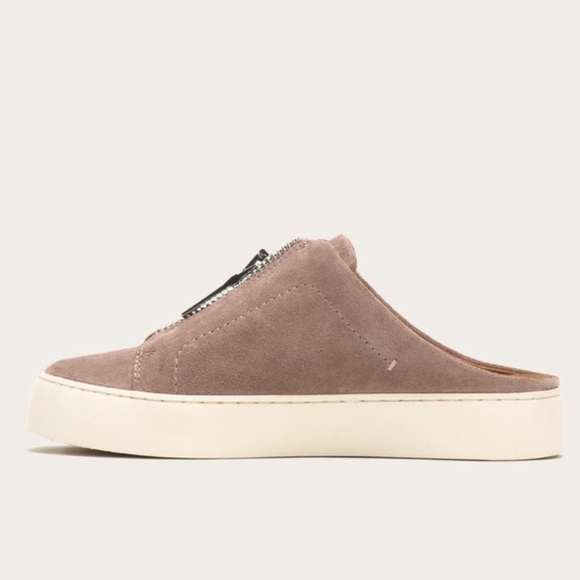 Frye Lena Zip Sneaker Mules Suede Pink Sz 7.5 NEW - Picture 2 of 5